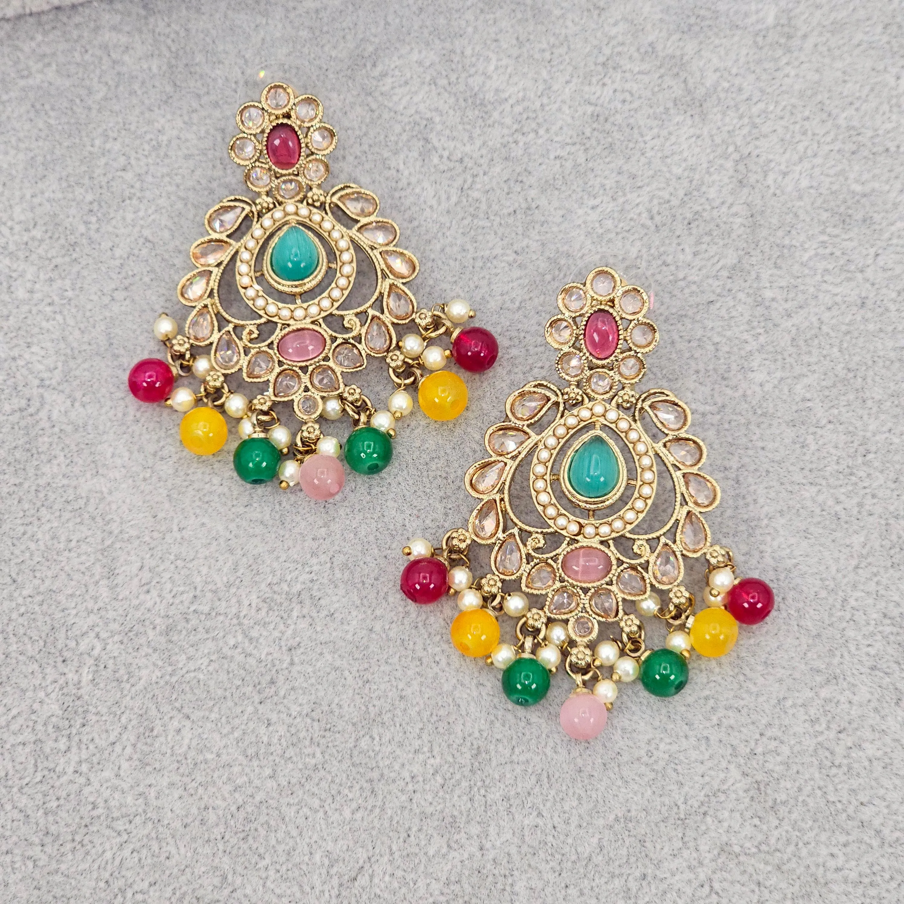 Anisha Antique Gold Chandbali Earrings