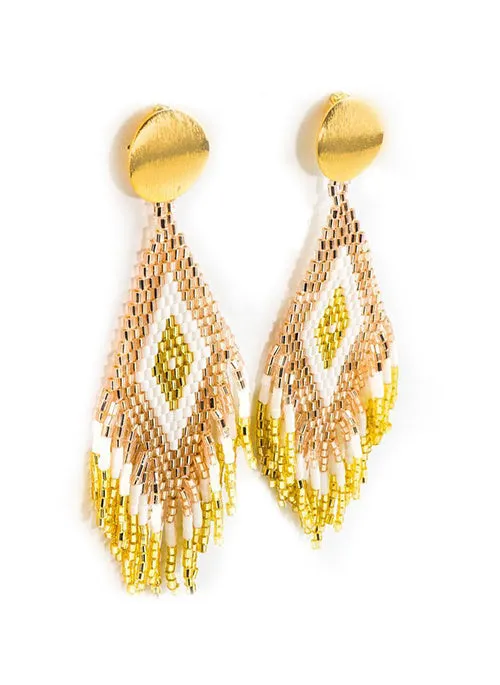 Anitha Beaded Earrings in Gold