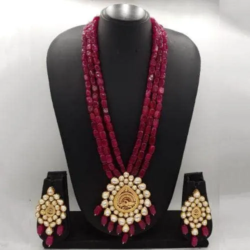 Antique Kundan Pendant Necklace Set