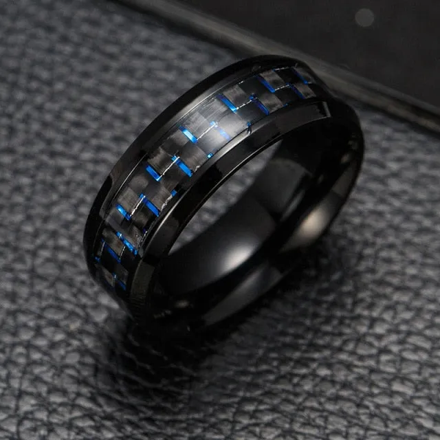 Antonios Fiber Stainless Steel Ring Men