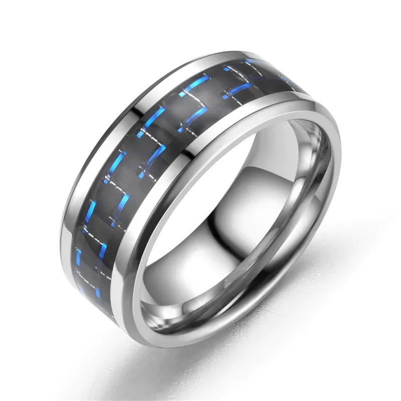 Antonios Fiber Stainless Steel Ring Men