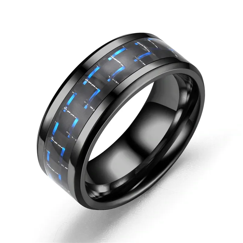 Antonios Fiber Stainless Steel Ring Men