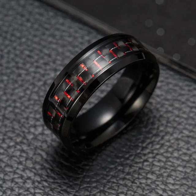 Antonios Fiber Stainless Steel Ring Men