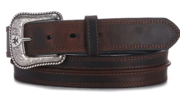 ARIAT Men's Rowdy Brown Center Cord Western Belt