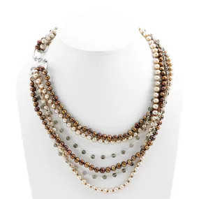 Artknots La Boheme Sterling Silver Brown Pearl Necklace