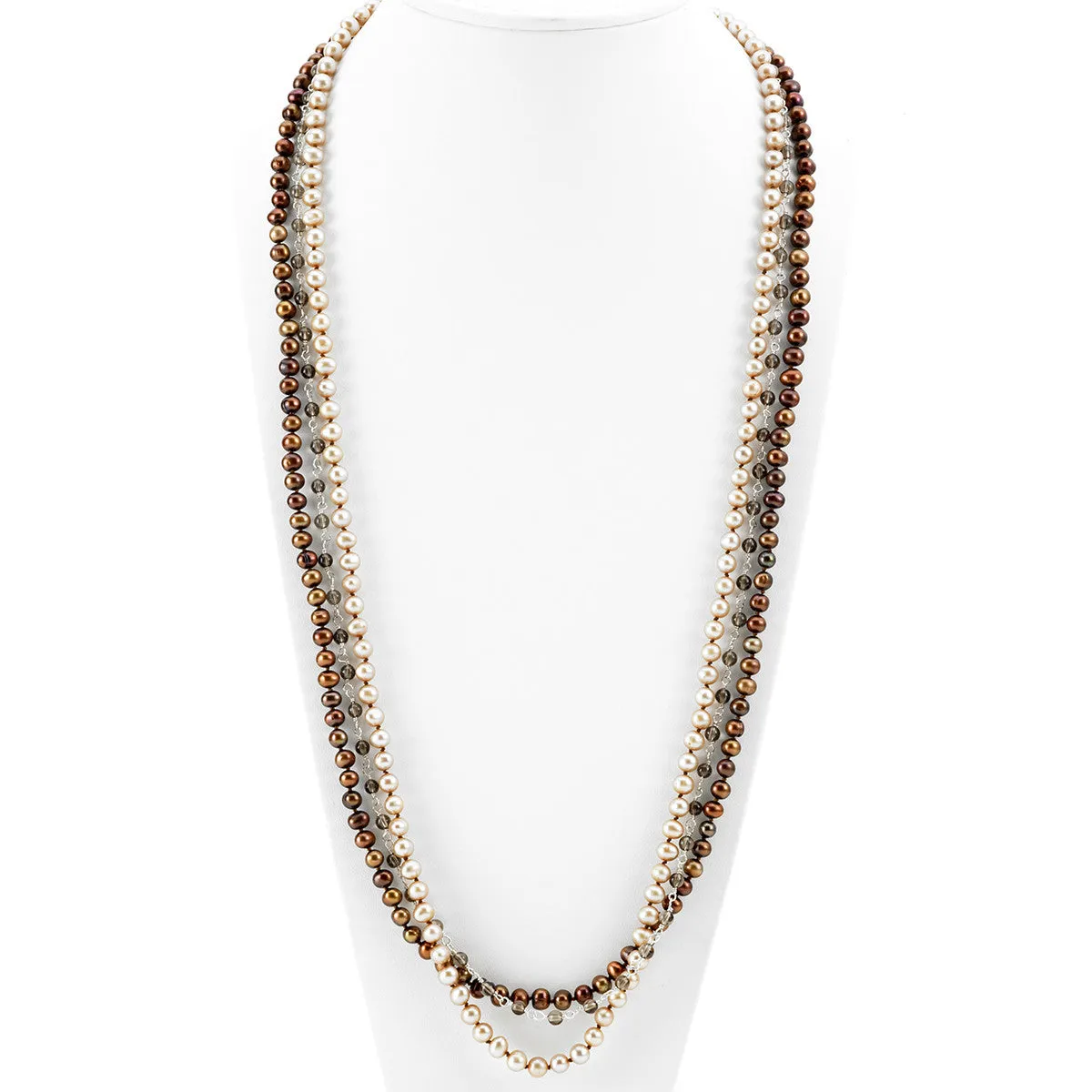 Artknots La Boheme Sterling Silver Brown Pearl Necklace