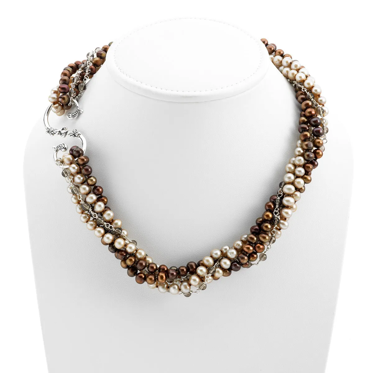 Artknots La Boheme Sterling Silver Brown Pearl Necklace