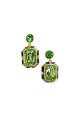 Aura Green Glass Earrings