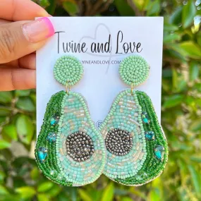 Avocado Beaded Earrings