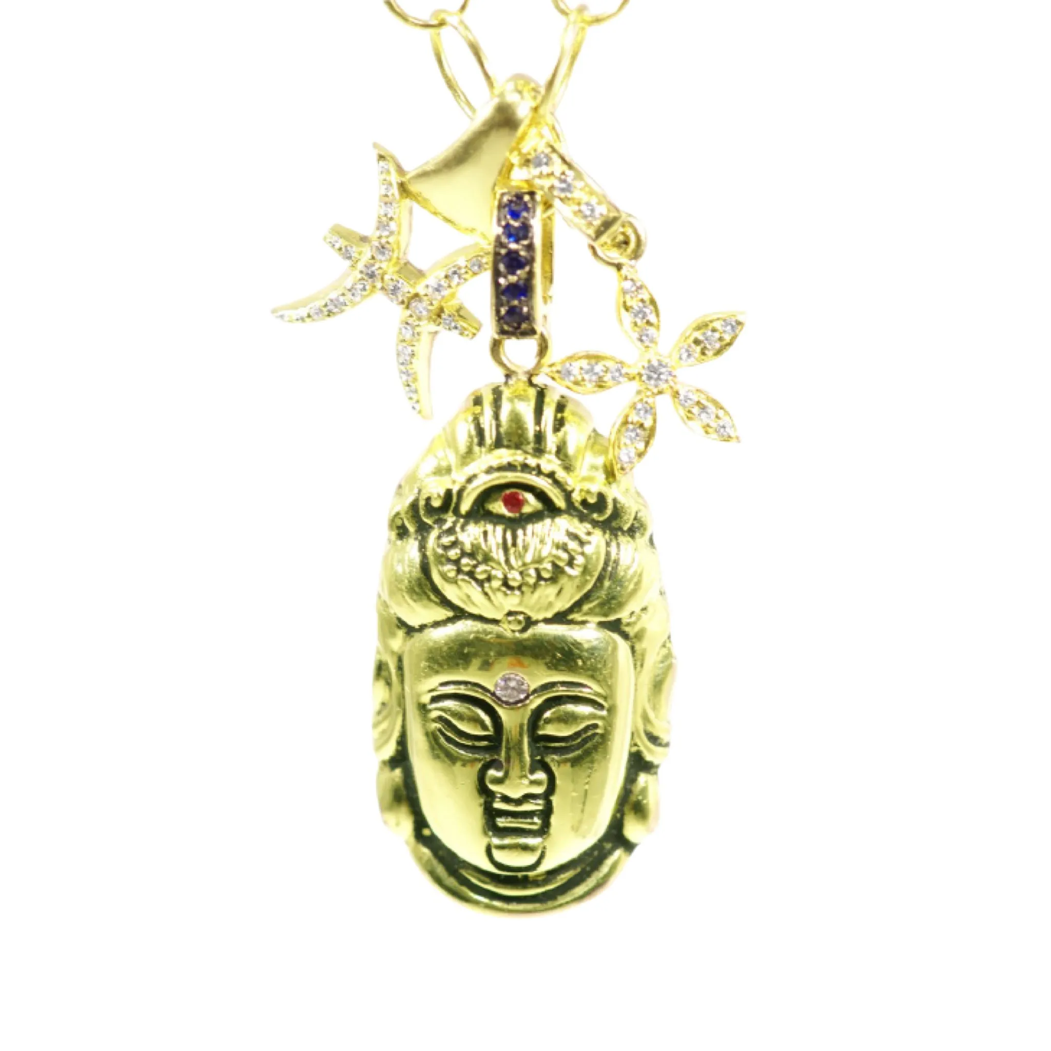 Award-Winning 'Buddha of Compassion' Charm 18kt Green Gold