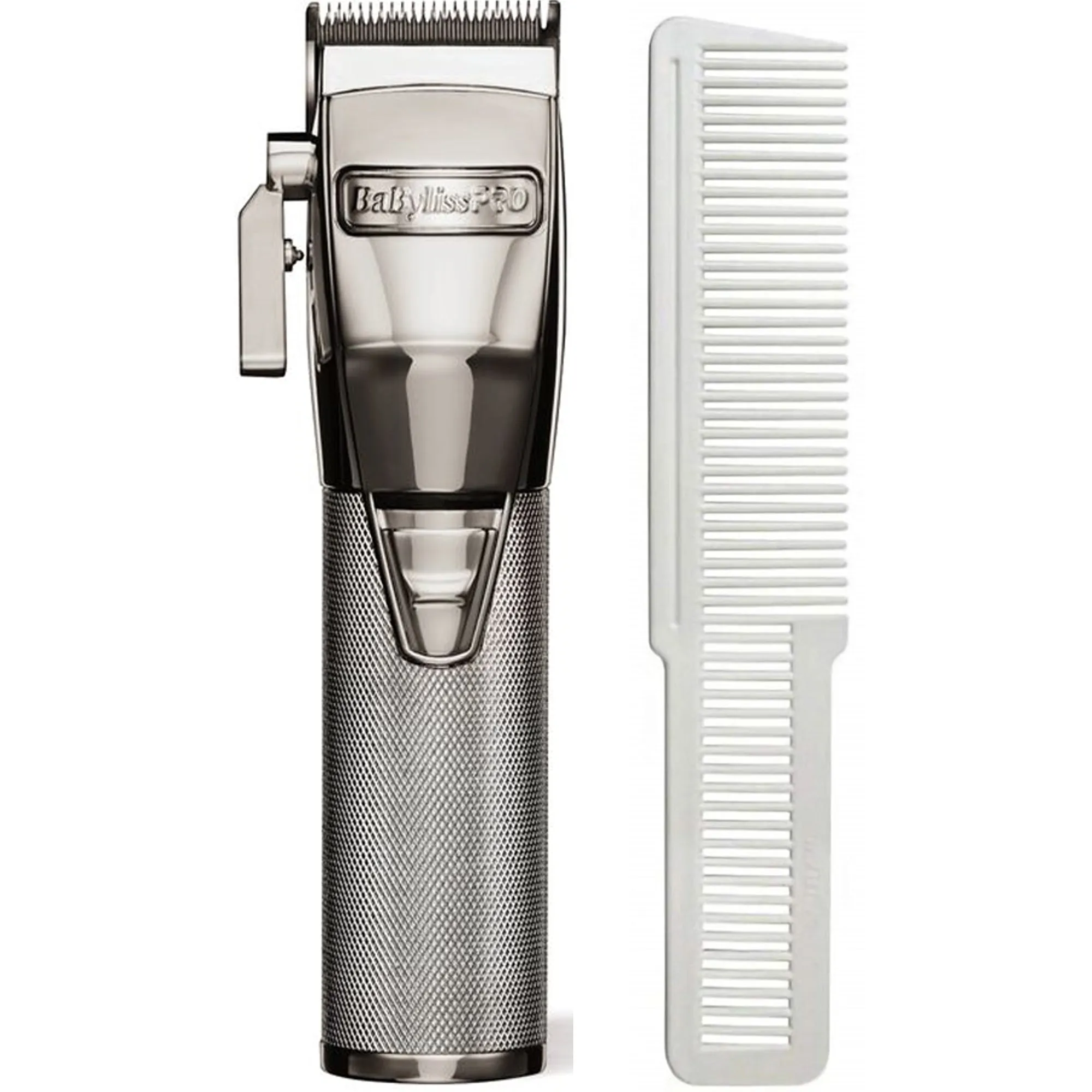 BaByliss PRO FX870S Cordless Clipper Silver with Styling Comb