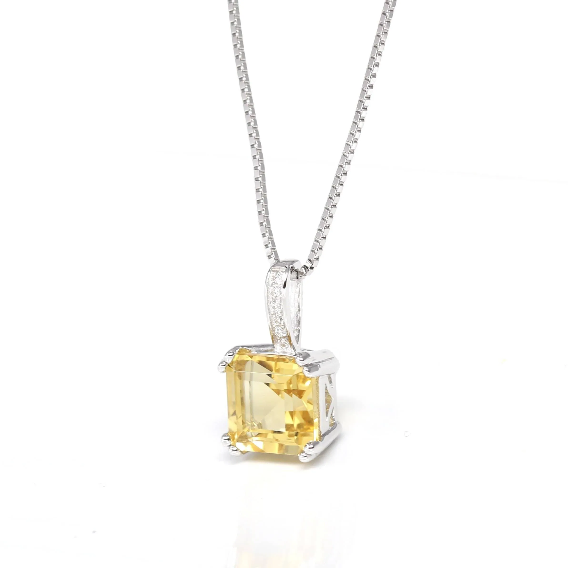 Baikalla™ Classic Sterling Silver Natural Amethyst Citrine Pendant Necklace With CZ