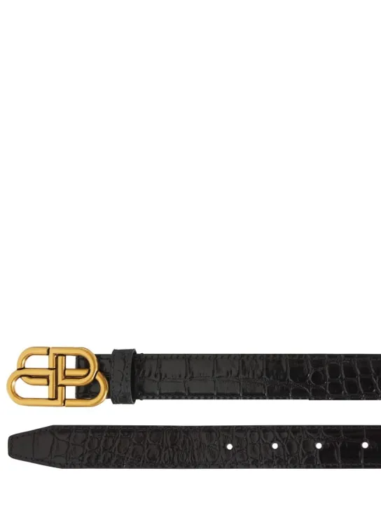 Balenciaga   3cm BB leather belt 