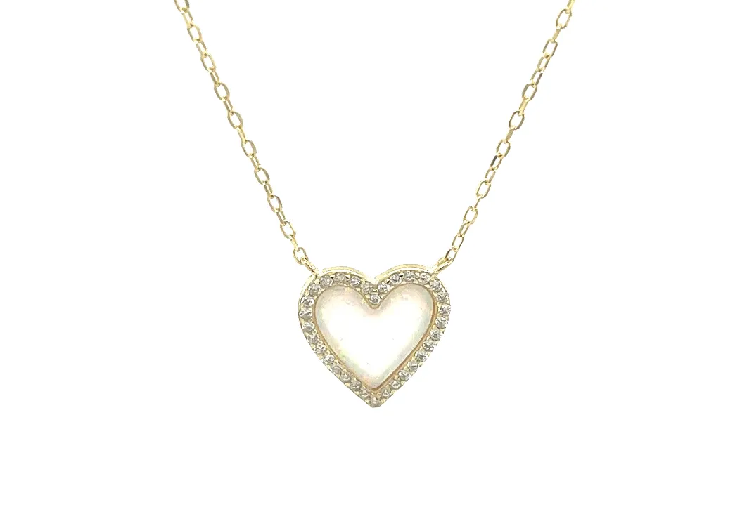 bara boheme | "HEART" Opal CZ Necklace