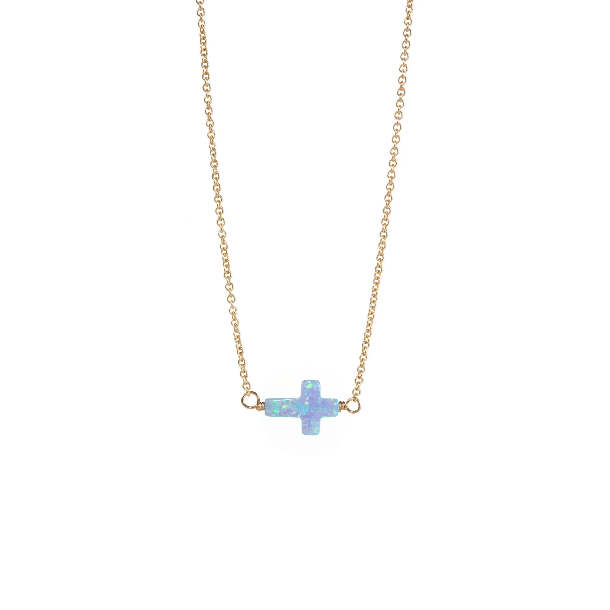 bara boheme | Small "CROSS" Opal Necklace