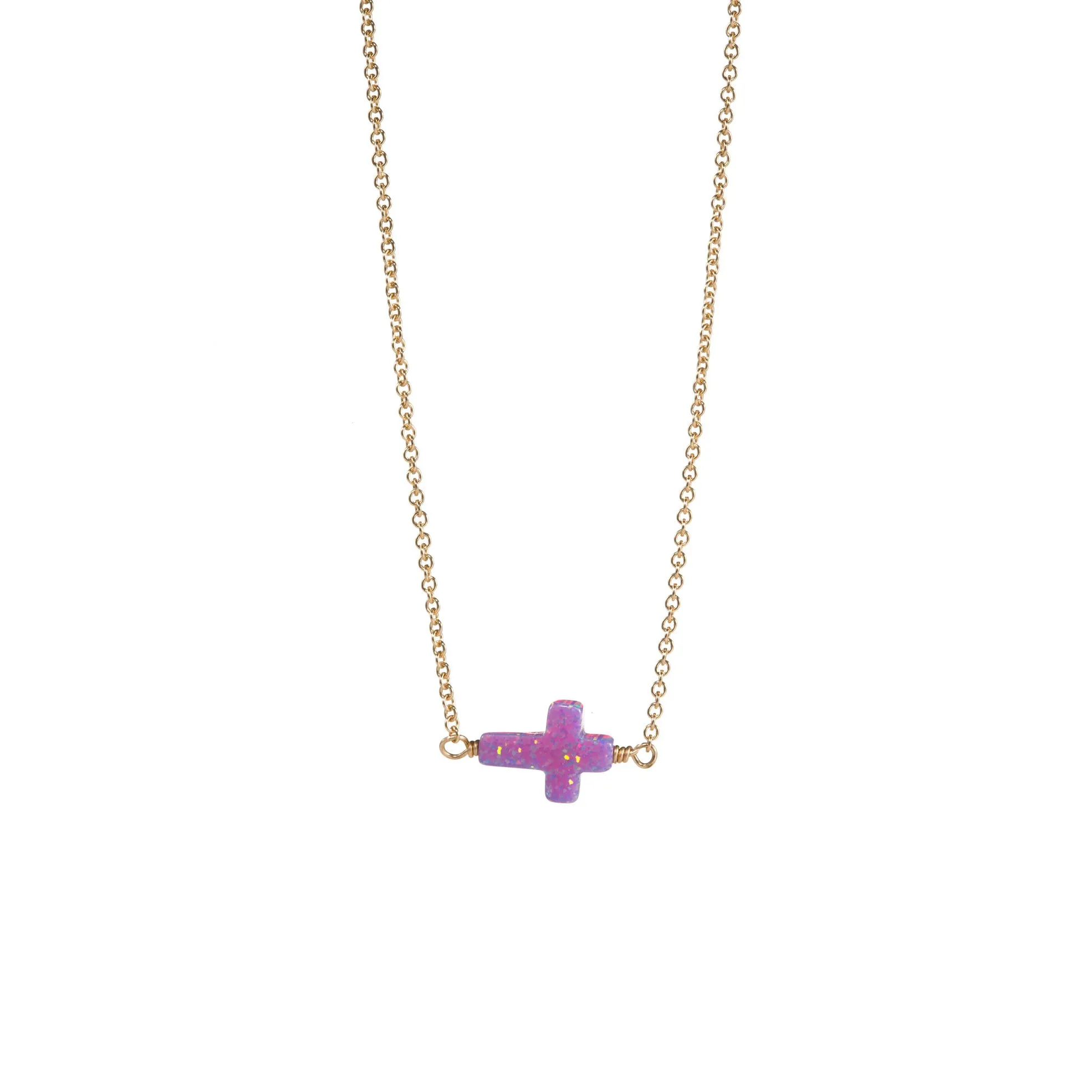 bara boheme | Small "CROSS" Opal Necklace