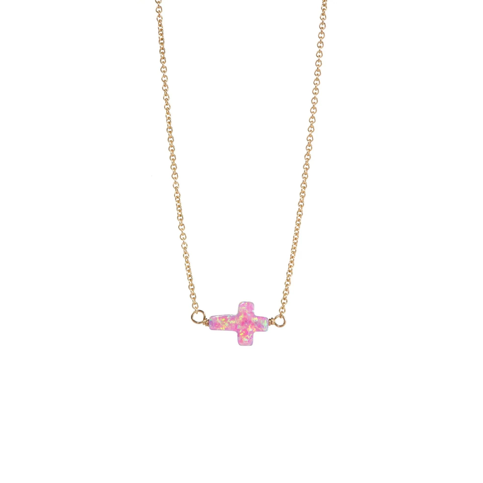 bara boheme | Small "CROSS" Opal Necklace