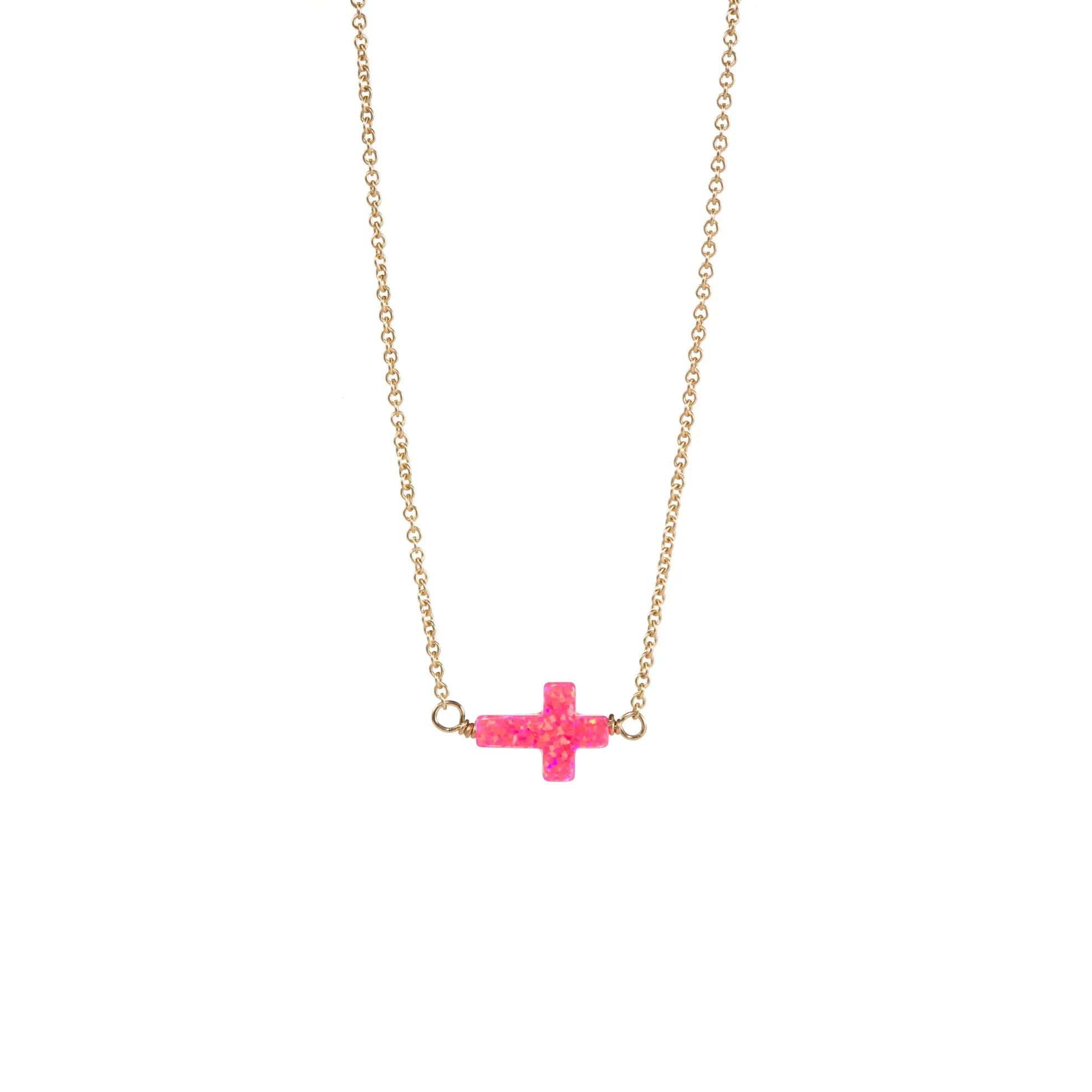 bara boheme | Small "CROSS" Opal Necklace