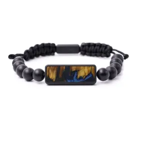 Bead Wood Resin Bracelet - Millo (Teal & Gold, 593853)