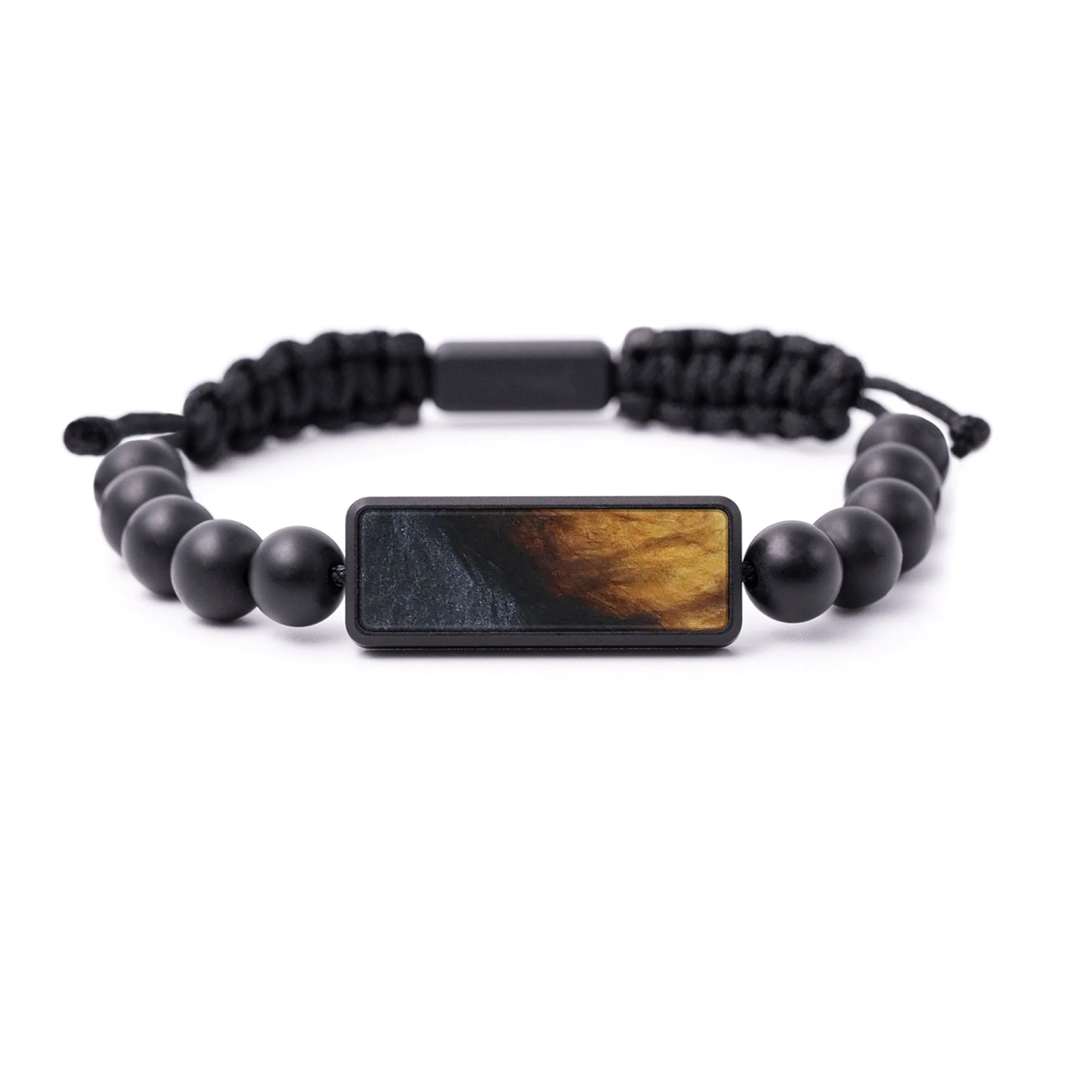 Bead Wood Resin Bracelet - Prici (Pure Black, 593941)