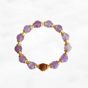 Beaded Herbal Amethyst Bracelet 10mm