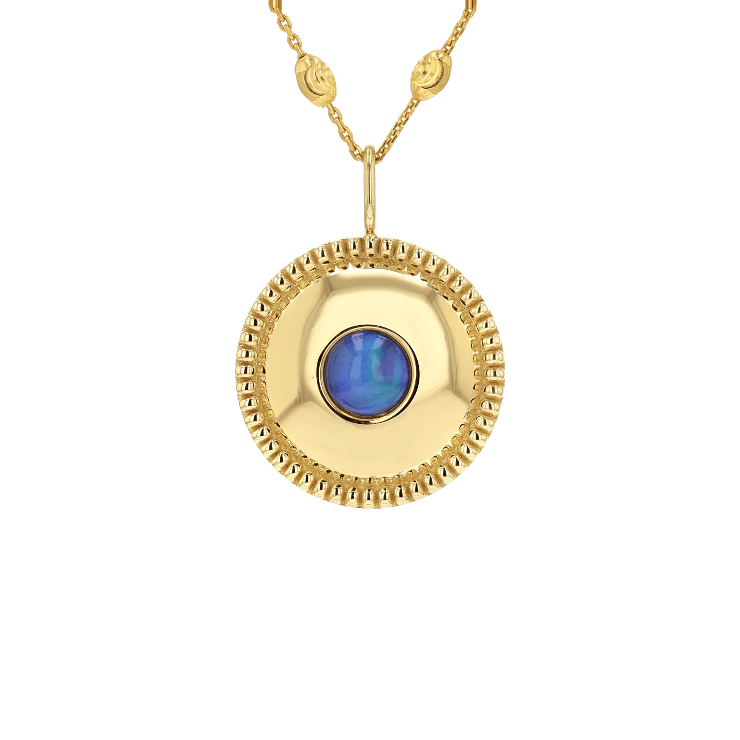 Beaded Opal Medallion Charm