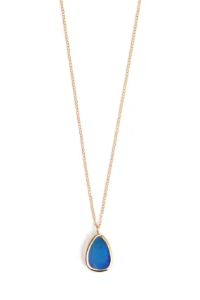 Bezel Set Freeform Opal Necklace