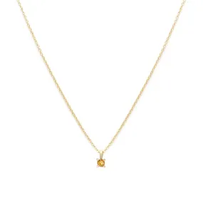 Birthstone Necklace | Gold & Citrine