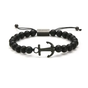 Black Anchor Beaded Bracelet