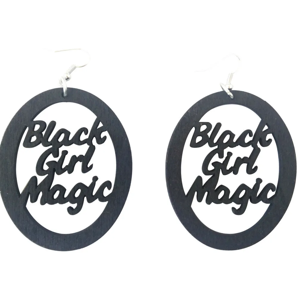 Black Girl Magic Earrings - Oval | Natural hair earrings | Afrocentric | jewelry | accessories