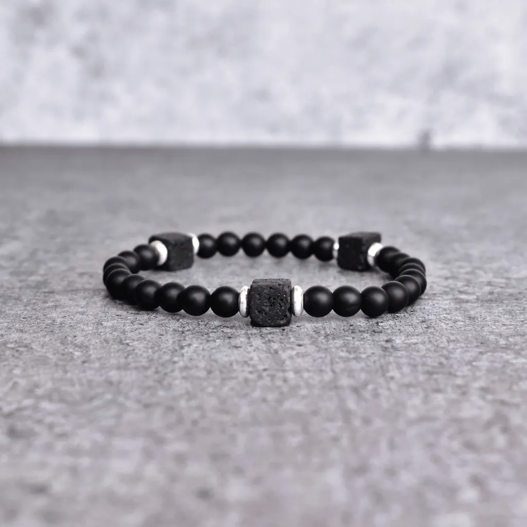 Black Rule - Onyx And Lava Bead Bracelet