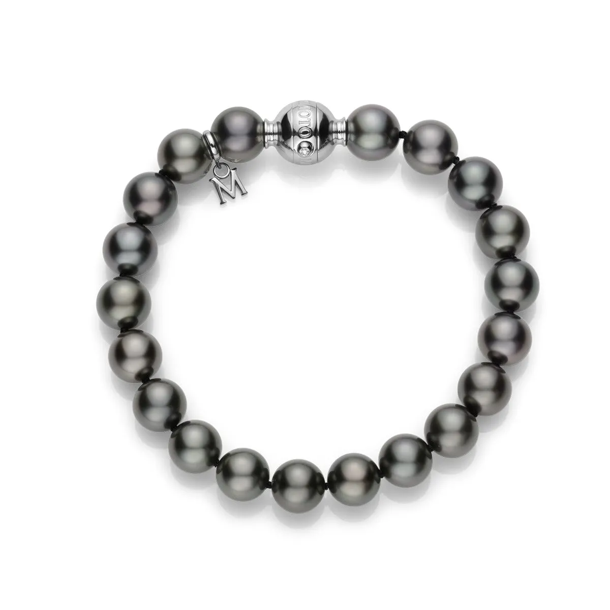 Black South Sea Cultured Pearl Bracelet in 18K White Gold