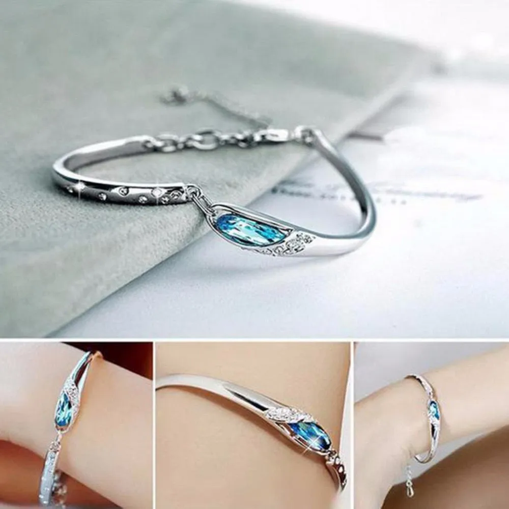 Blue Gem Silver Bracelet