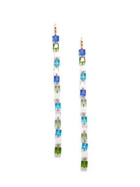 Blue Hue Building Block Drop Earrings