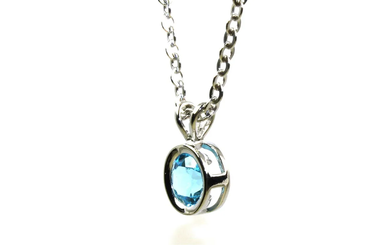 Blue Topaz Bezel Necklace