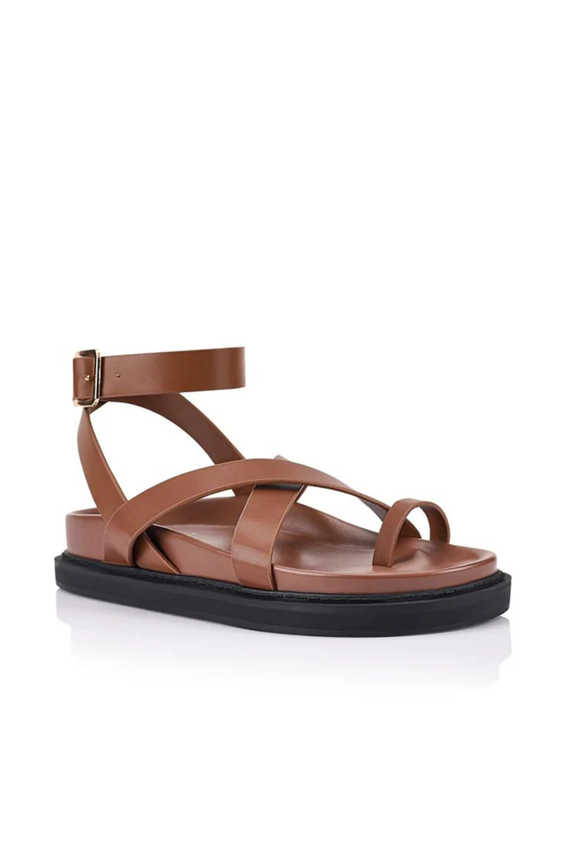 BRADY FOOTBED SANDALS - Cognac