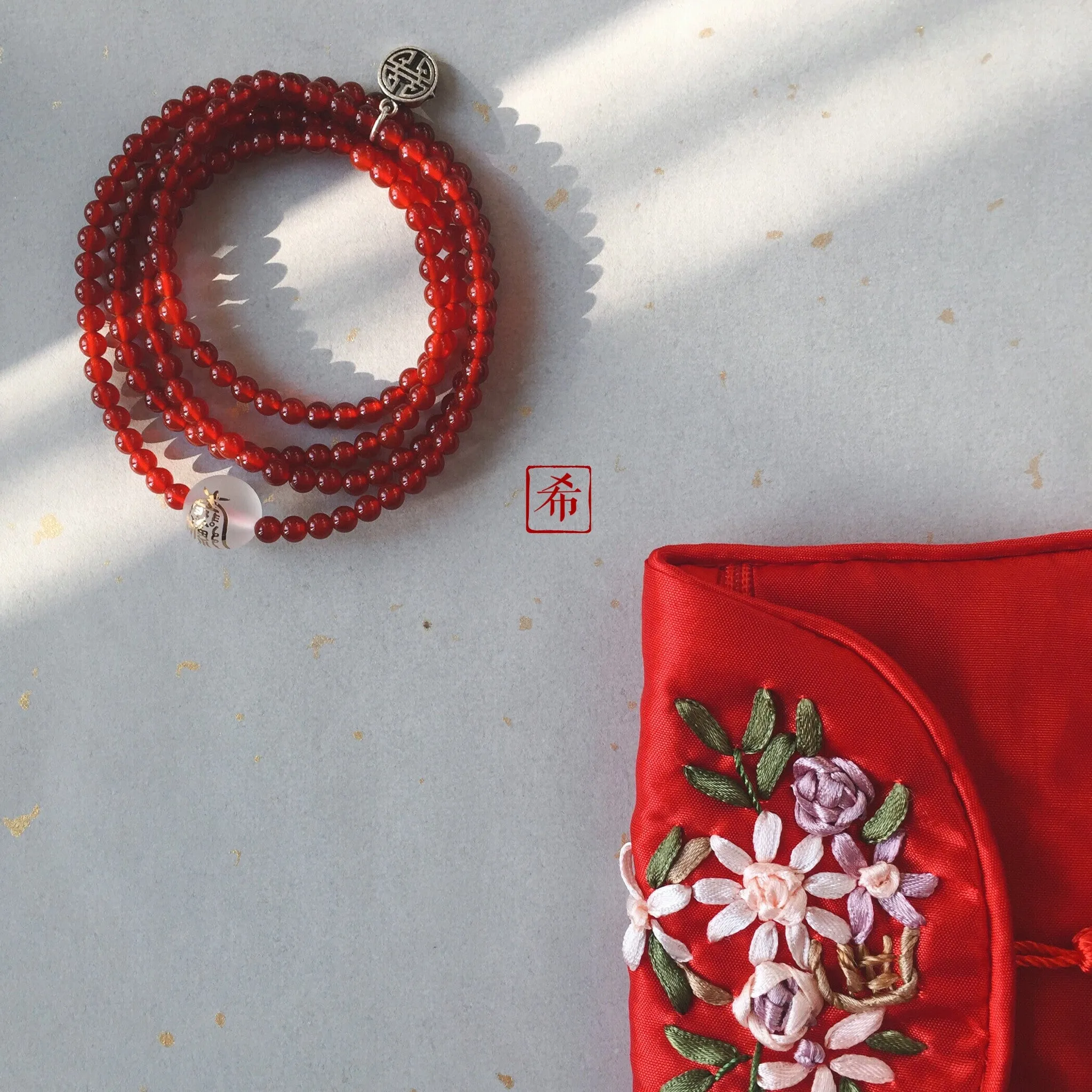 Bright Happiness Taoist Red Onyx Bracelet