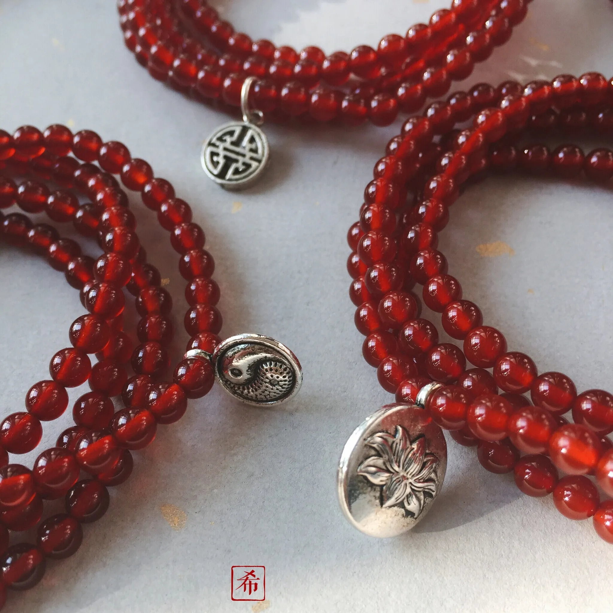 Bright Happiness Taoist Red Onyx Bracelet