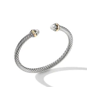 Cable Classic Bracelet with Pearl and 14K Gold