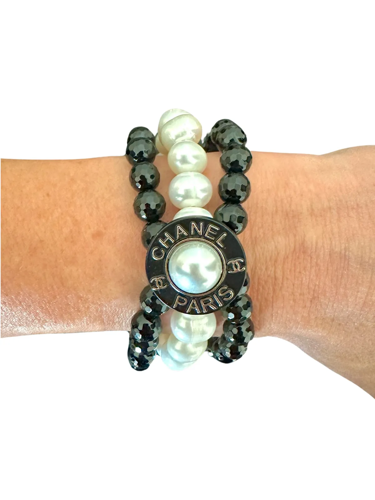 CC Black & White Paris Button bracelet