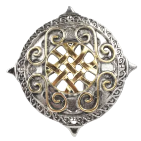 Celtic Shield Gold Silver Belt Buckle