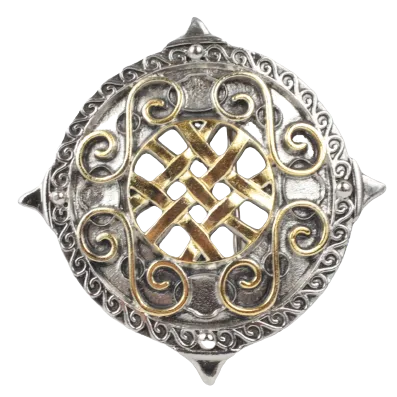 Celtic Shield Gold Silver Belt Buckle