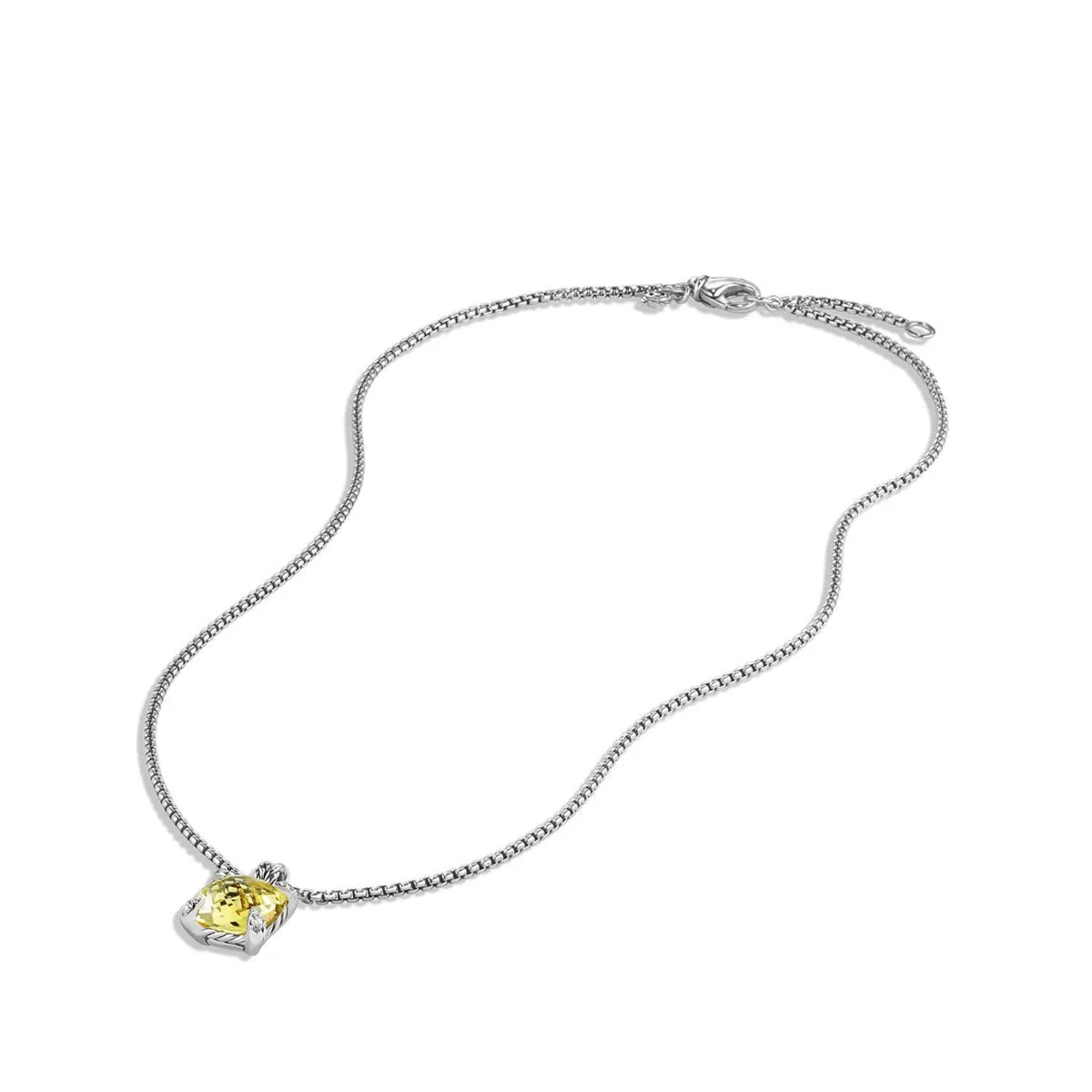 Chatelaine Pendant Necklace with Lemon Citrine and Diamonds