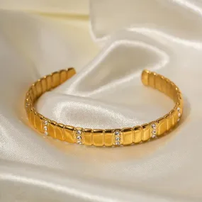 Chic Gold & Stone Bracelet Bangles