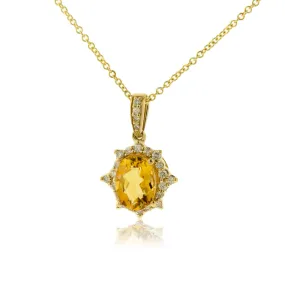 Citrine & Diamond Pendant