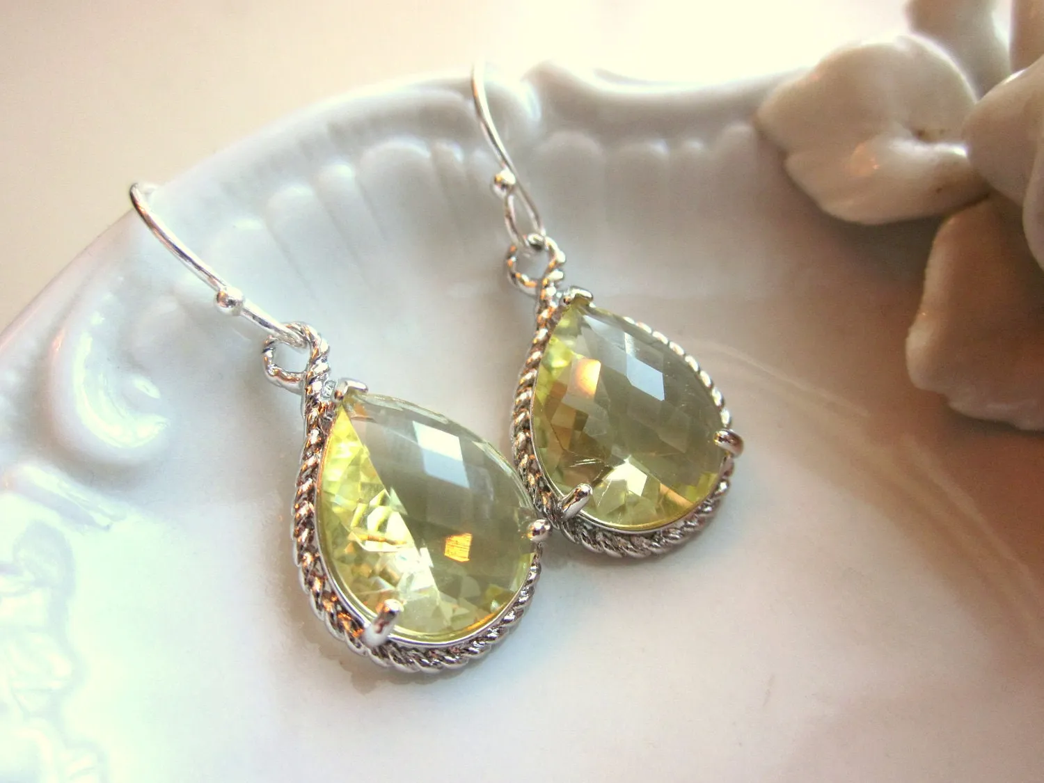 Citrine Earrings Yellow Silver Earrings Bridesmaid Earrings Wedding Earrings Valentines Day Gift