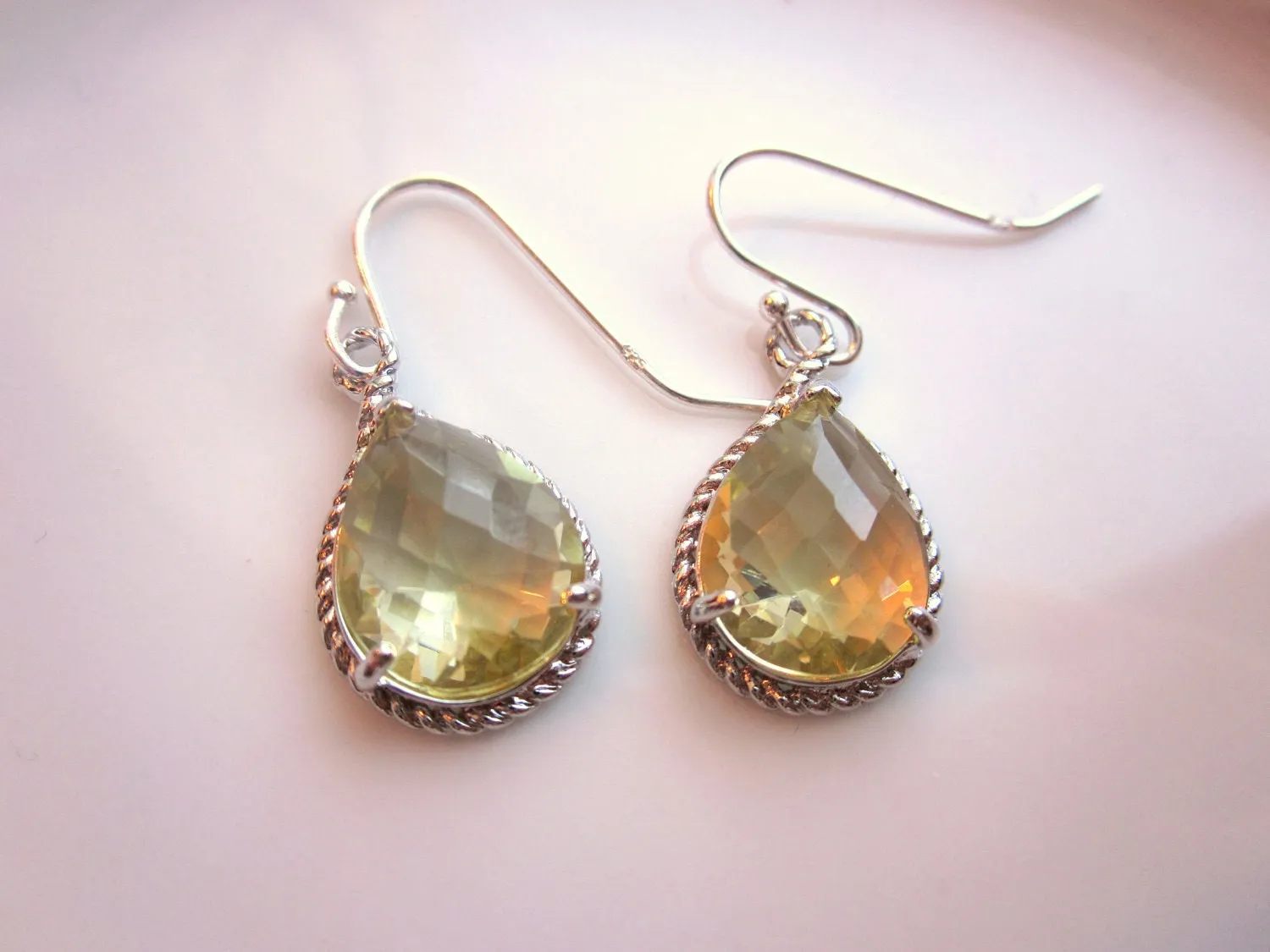 Citrine Earrings Yellow Silver Earrings Bridesmaid Earrings Wedding Earrings Valentines Day Gift