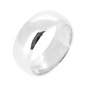 Classic 8mm Solid Sterling Silver Band Ring For Men Women, Solid Plain Silver Ring