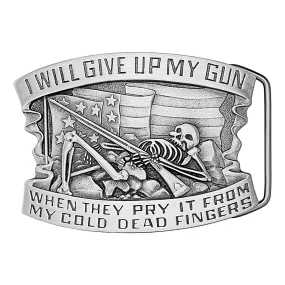 Cold Dead Fingers Heritage Pewter Belt Buckle