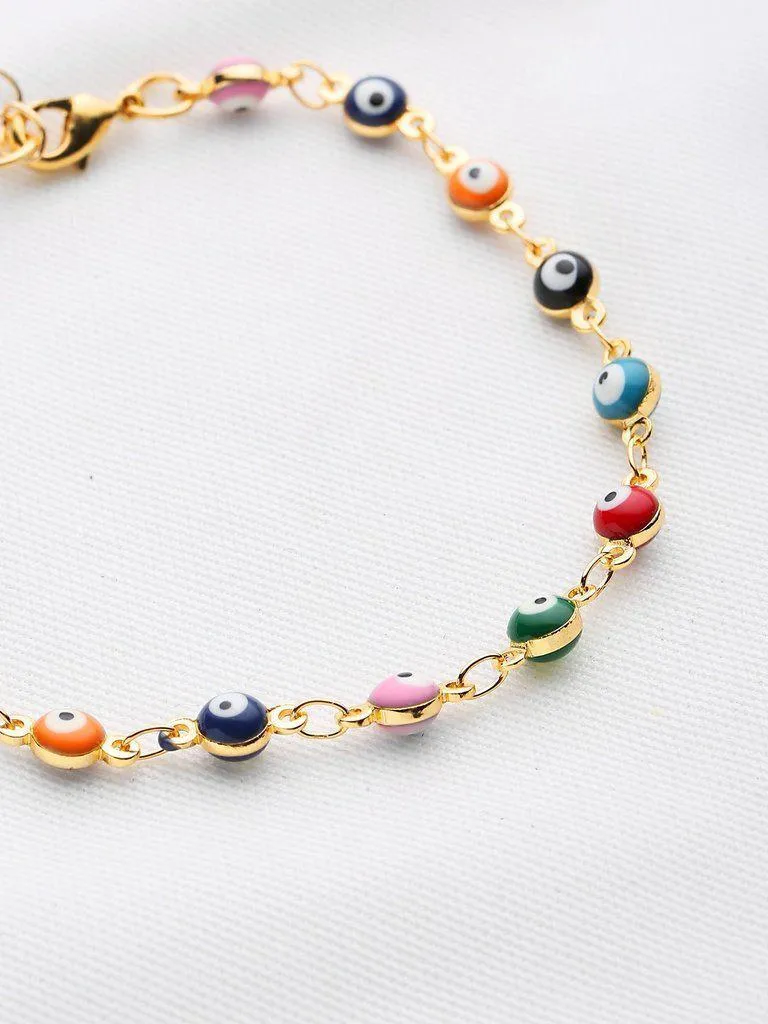 Colorful Beaded Design Chain Bracelet